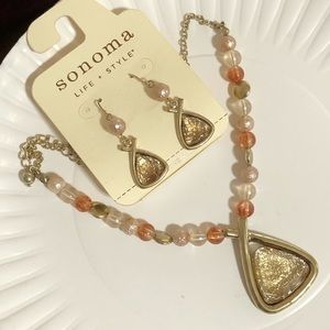 2 Piece set Sonoma gold tone necklace and earrings
